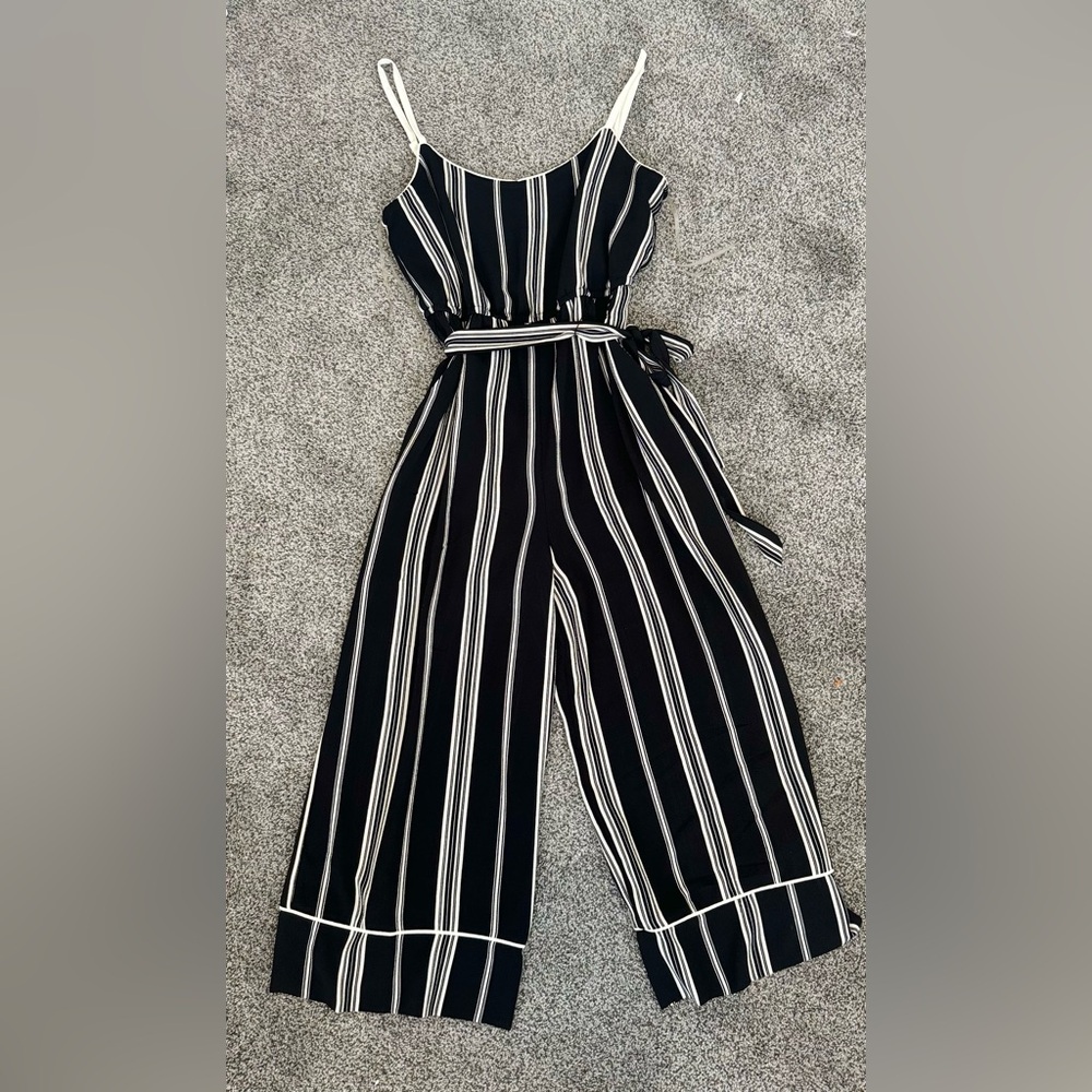 Black & White Striped Jumpsuit